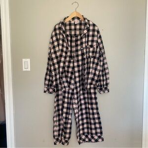 Victoria Secret Black & Pink Plaid Pajamas Pant Set